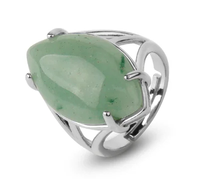Prachtige verstelbare ring met Aventurijn
