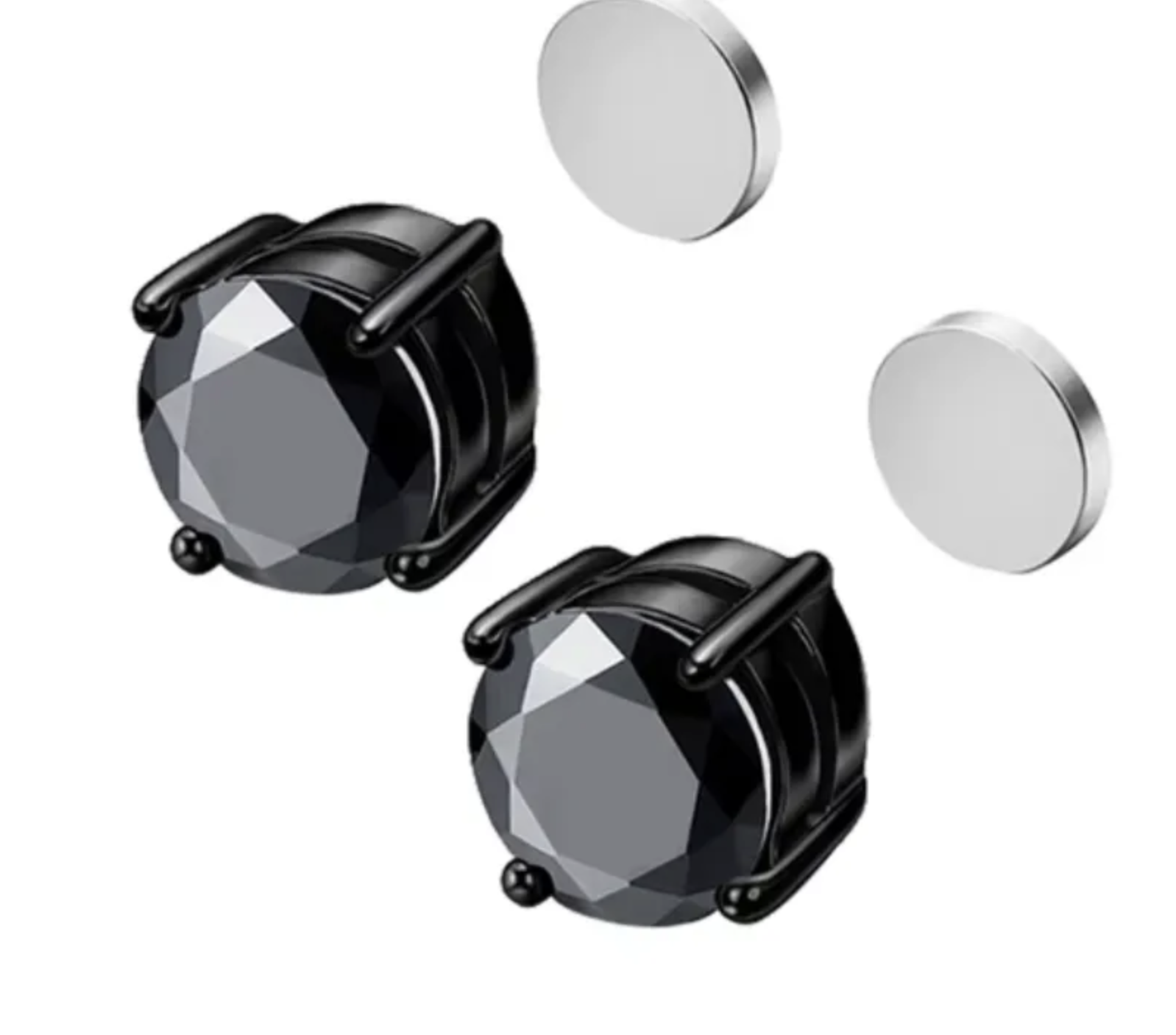 Magnetische kristal oorbellen zwart