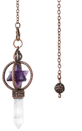 Pendel Bergkristal met Amethist ster