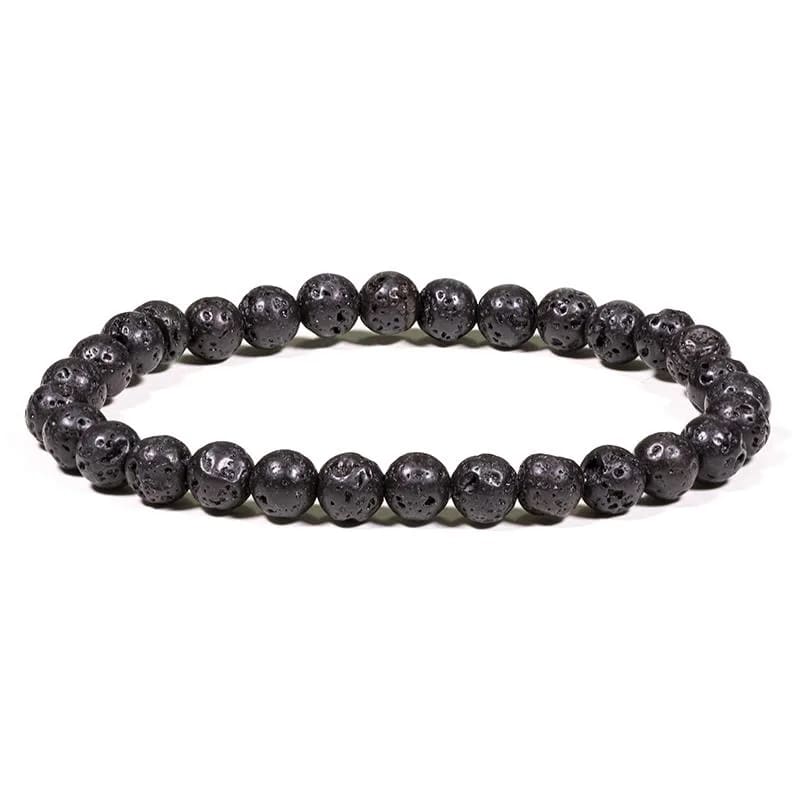 Armband zwart Lavasteen