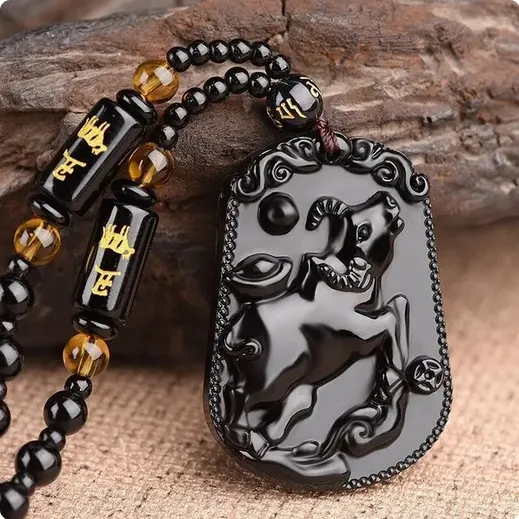 Obsidiaan Ketting Koe