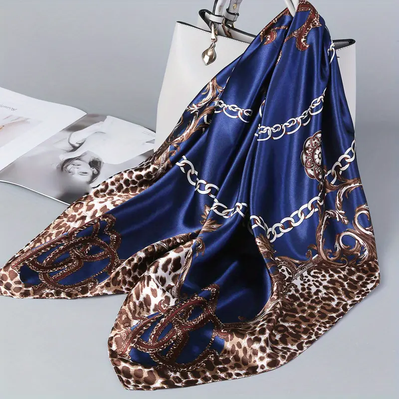 Boho Luxe Vierkante blauwe sjaal