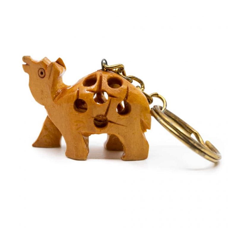 Sleutelhanger Hout Dromedaris Handgemaakt